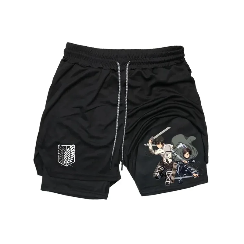 Loose Casual Shorts Ackermans for Men Harajuku Oversized Fashion Versatile 2-in-1 Running Workout Sportswear Gym Fitness Shorts