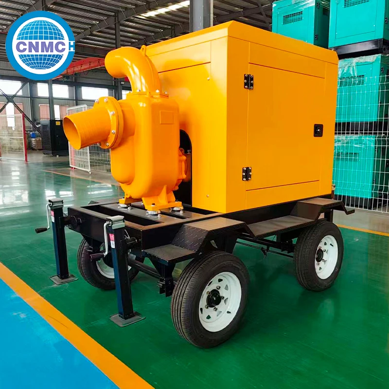 CNMC Portable Diesel Self-Priming Pump Trailer Large Flow For Construction Pit Drainage Urban Emergency