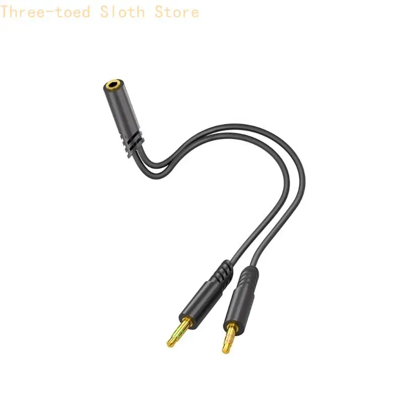 Kompakter Reise-Headset-Adapter, PVC-Kopfhörer-Splitter, doppelter Mikrofon-Splitter, Portabilität, 3,5 mm Buchse auf 2 3,5 mm – Detail 3