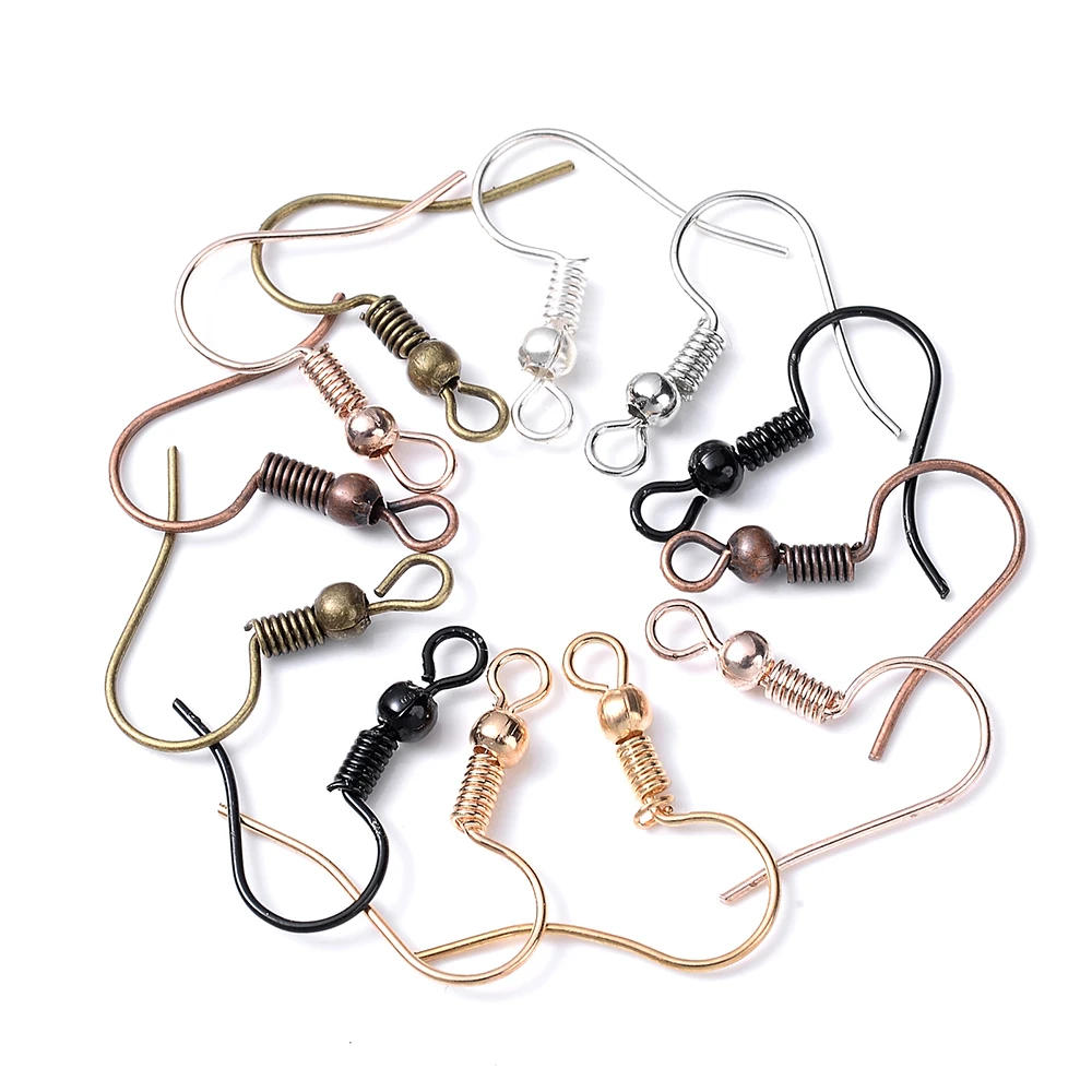 50 Stück/Set DIY Ohrringhaken Metall-Ohrhaken mit Feder Schmuckzubehör für handgemachte Ohrringe Hypoallergen – Detail 9