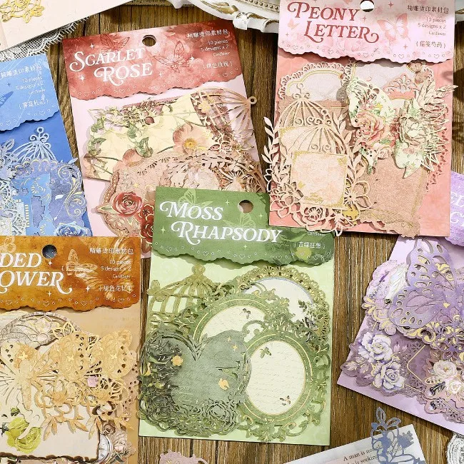 10 teile/los Memo Pads Material Papier Retro Whispers Junk Journal Scrapbooking Retro Hintergrund Dekoration Papier