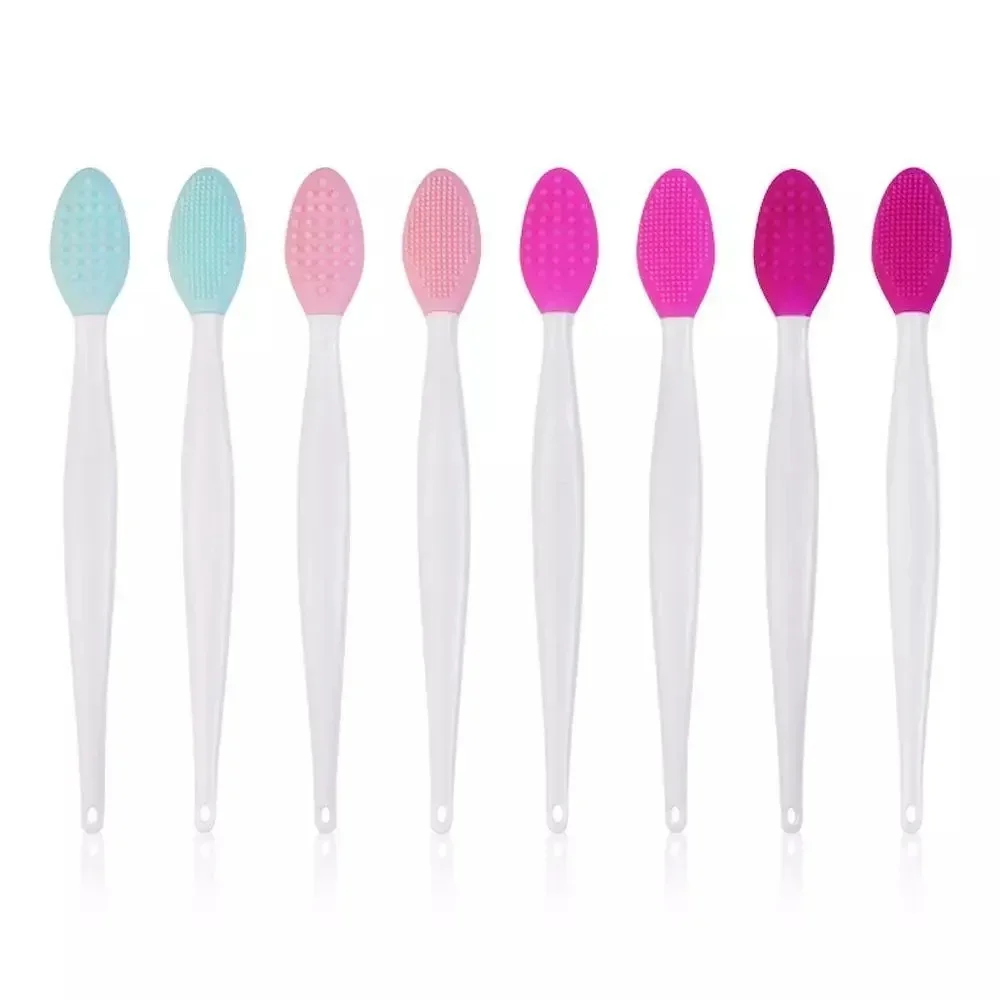 5pcs Soft Blackhead Remover Lip Exfoliating Brush Safe Double-Sided Wash Face Brush Scrub Washing Makeup Brush Blackhead Remover