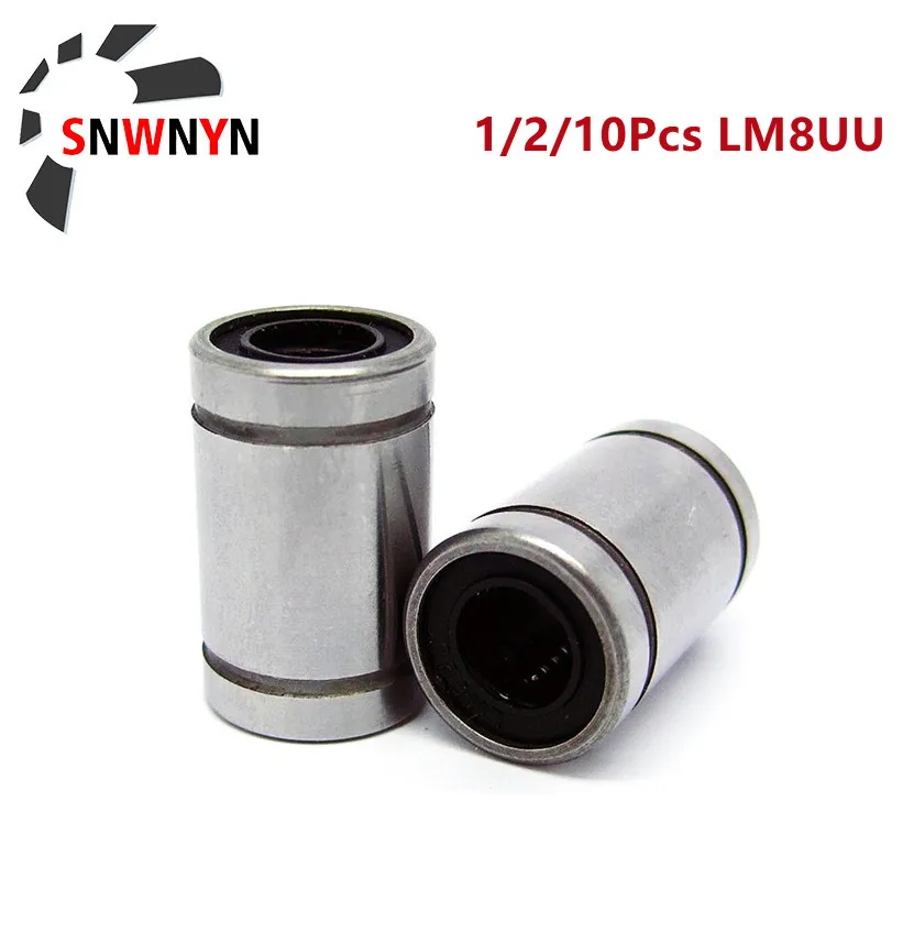 LM8UU Bantalan Linier 8Mm, 1/2/10 Buah Bantalan Linier untuk Batang CNC Rel Linier Bagian Printer 3d