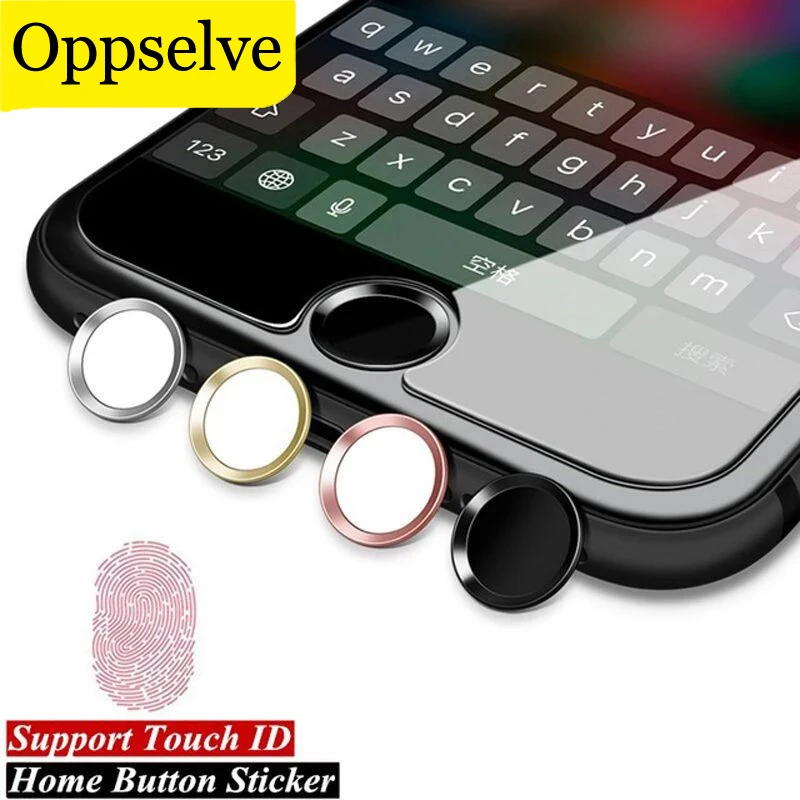 Oppselve Universal Home Button Sticker For iPhone 8 7 6S 6 Plus 5 5s SE Aluminum Touch ID Anti Sweat Protector For iPad Air iPod