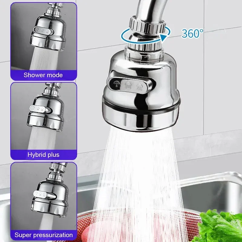 Spruzzatore per rubinetto Adattatore universale per rubinetto da cucina Prolunga per rubinetto pressurizzata a prova di spruzzi 360 ° Ugello per