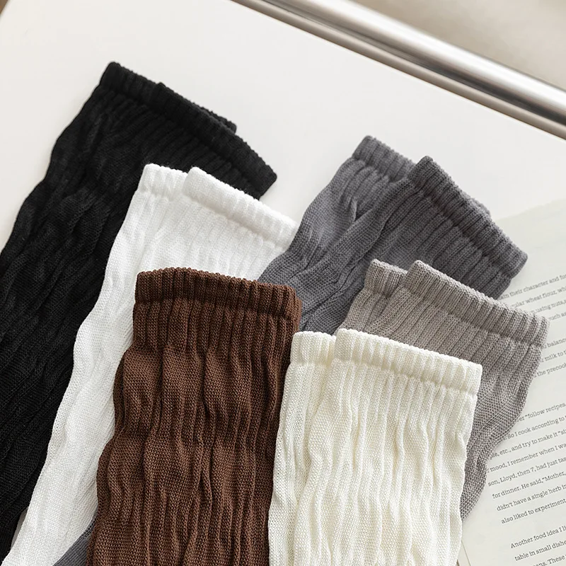 Kids Long Socks For Girls Spring Autumn Children's Calf Socks Retro Solid Knee High Baby Child Girl Polyester Socks 12-18Years