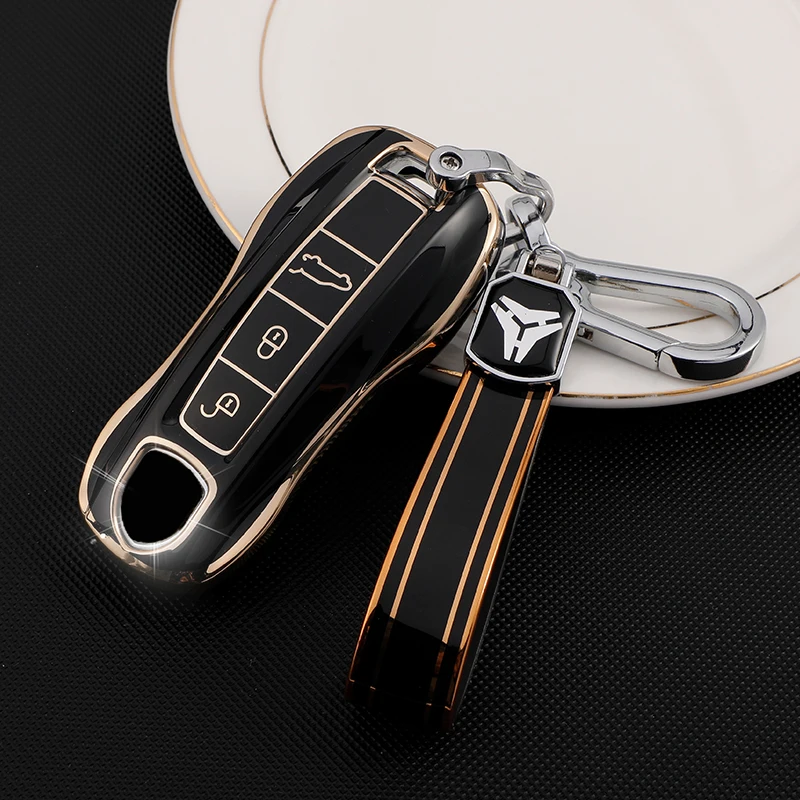 TPU 자동차 스마트 키 커버 케이스 가방 포브 셸, 포르쉐 마칸 911 파나메라 카이엔 카레라 타이칸 홀더 프로텍터 액세서리