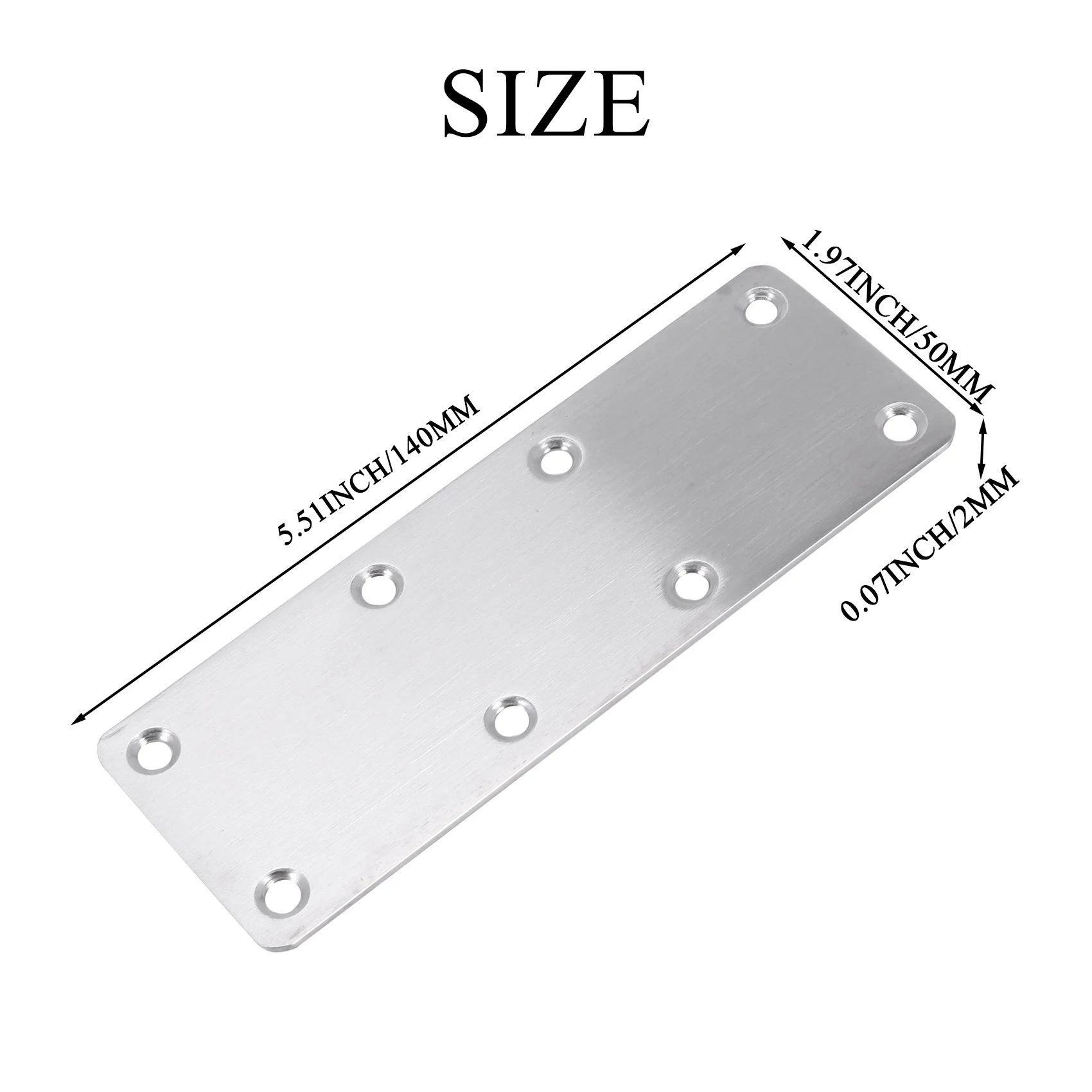 [NEWA08R】 4 PCS Straight Bracket Flat Mending Plate Stainless Steel Brace With Screws For Furniture Wooden Door Wood