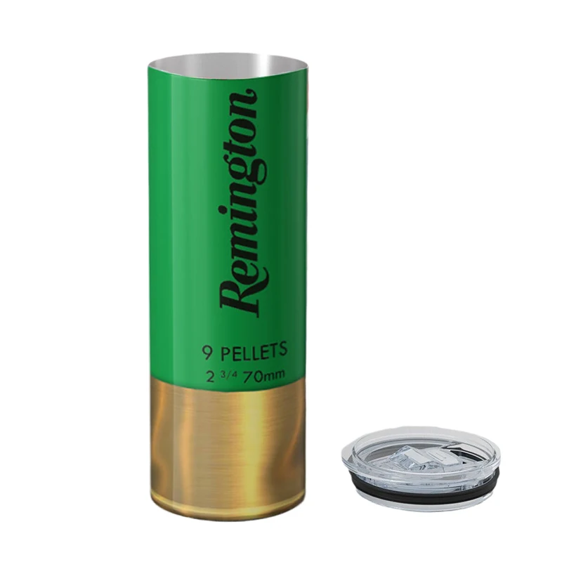 Remington Bullet Pattern Thermos Cup With Straw,20oz/590ml Insulated Stainless Steel Tumbler With Lid,Novelty Outdoor Straw Cups