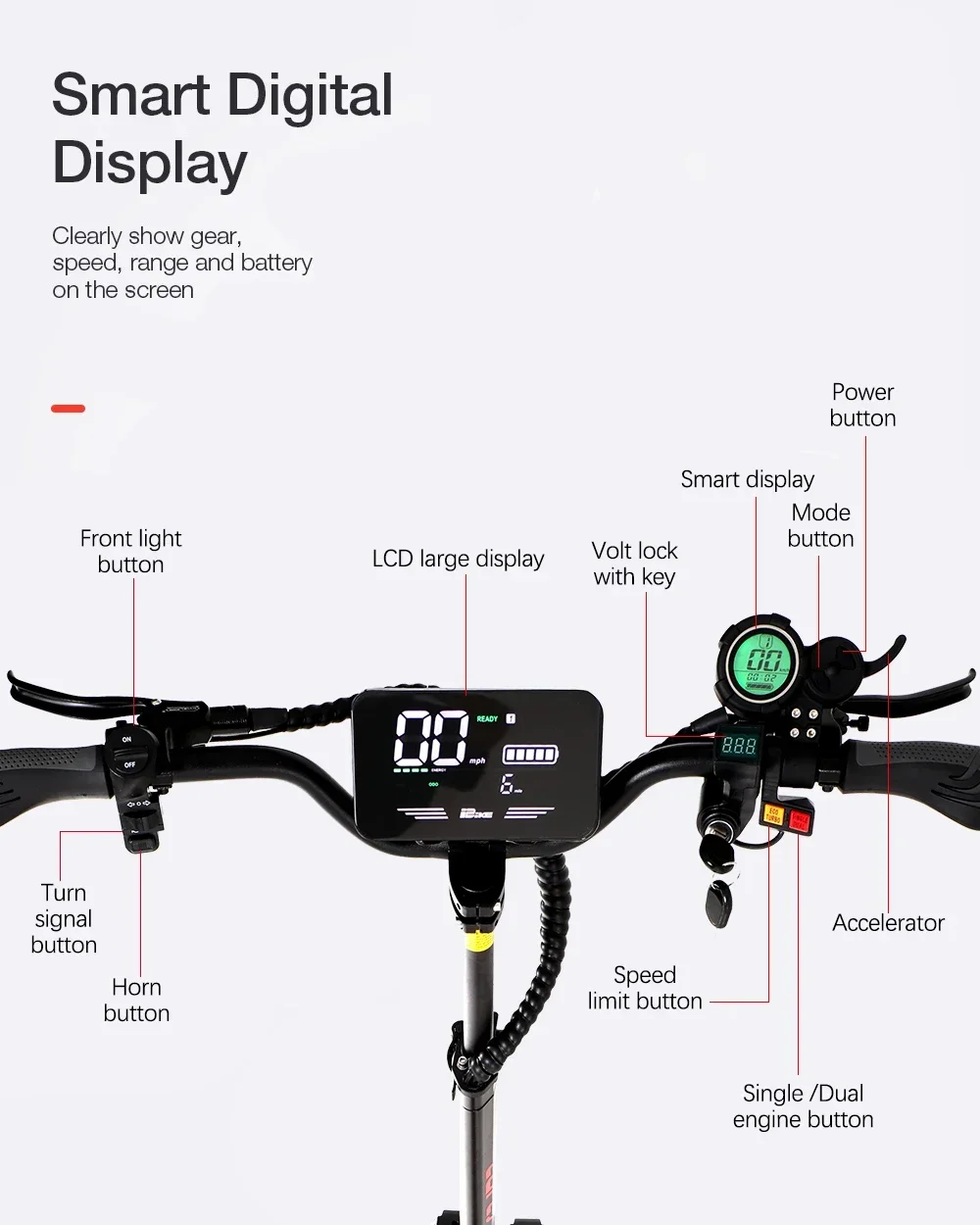 EU Electric Scooter LAFLY RS7 New 3800W 52V 38AH Dual Motor Dual Wheel 11 Inch Max Kilometers 80-100KM Hydraulic Brake Damper