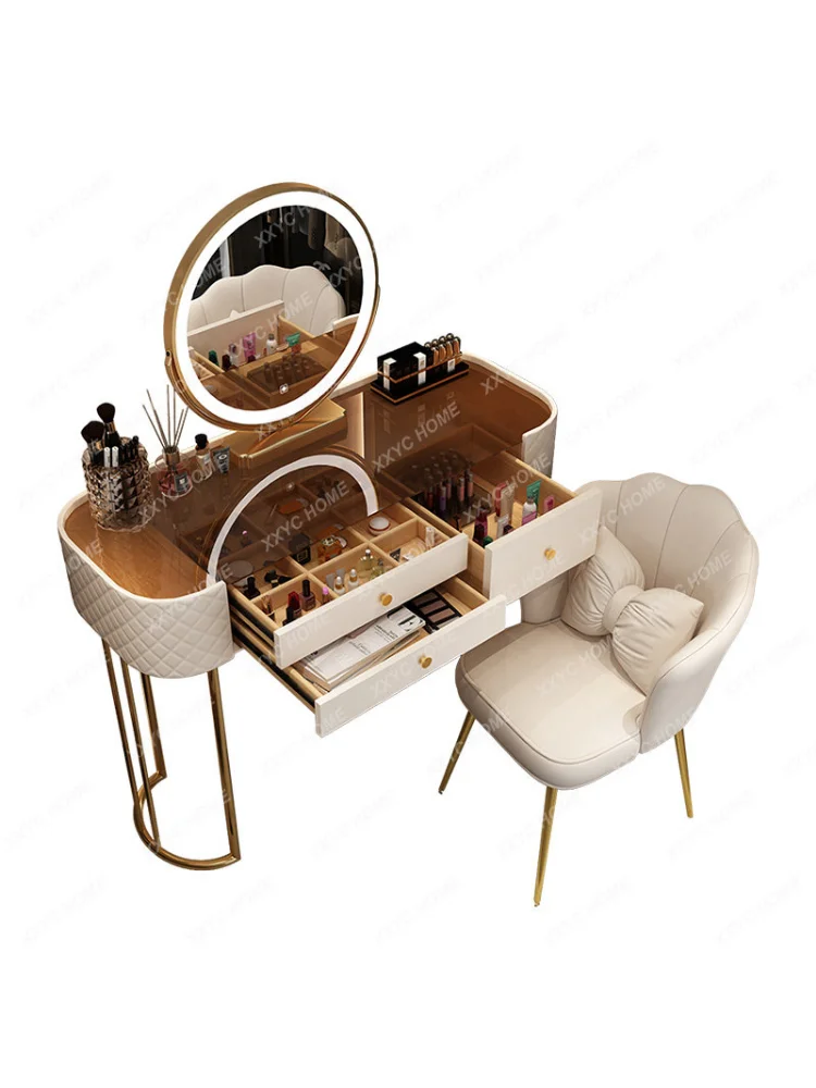 Dressing Table Nordic High-End Bedroom Modern Simple and Light Luxury Economical Small Apartment with Light Dresser