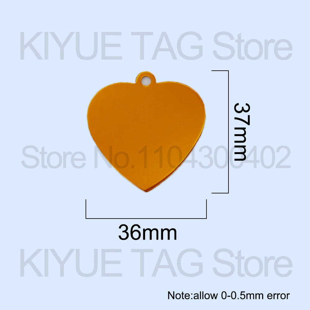 100PCS Pet Supplies Heart-shaped Metal Tag Dog Collar Accessory Cat Identity Identifier Fashionable Personalized Pendant
