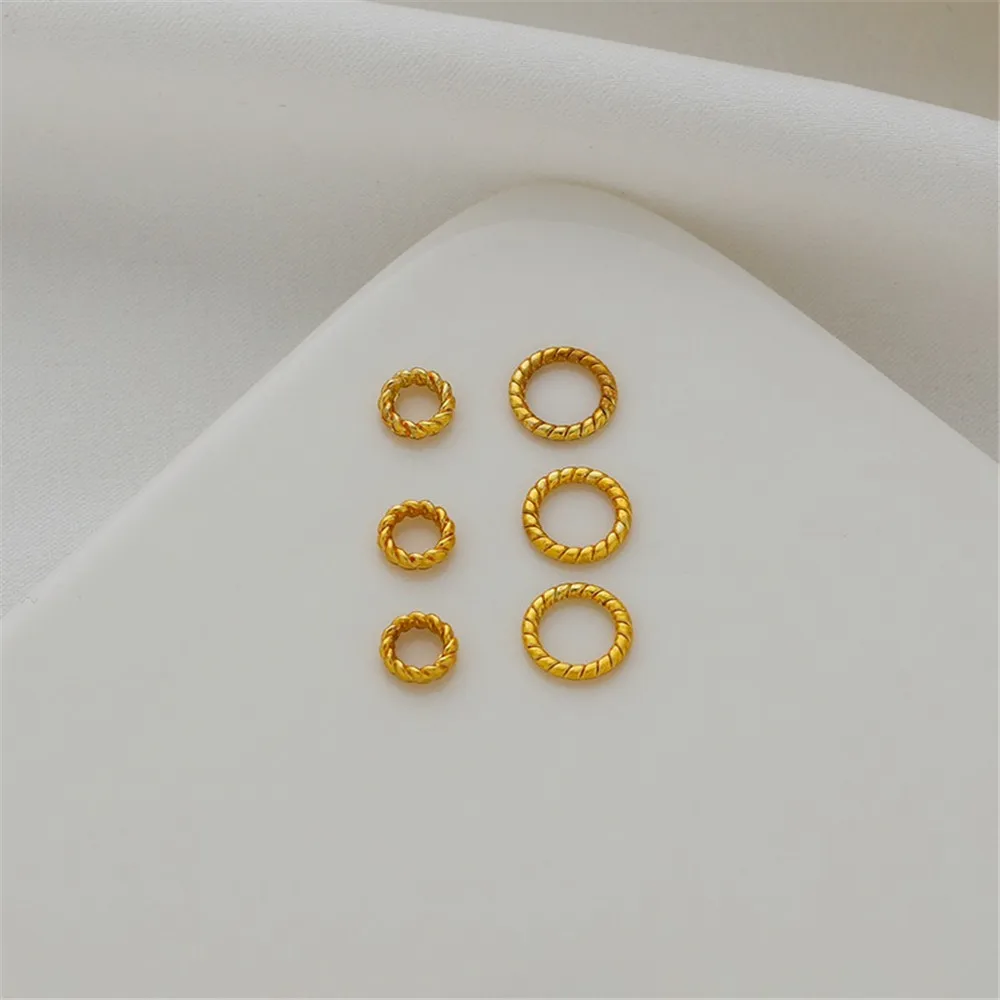 18K Gold Bag Twist Closed Ring Batch Wreath DIY Bracelet, Bead Spacer Connecting Ring, Necklace Material, Jewelry Accessories