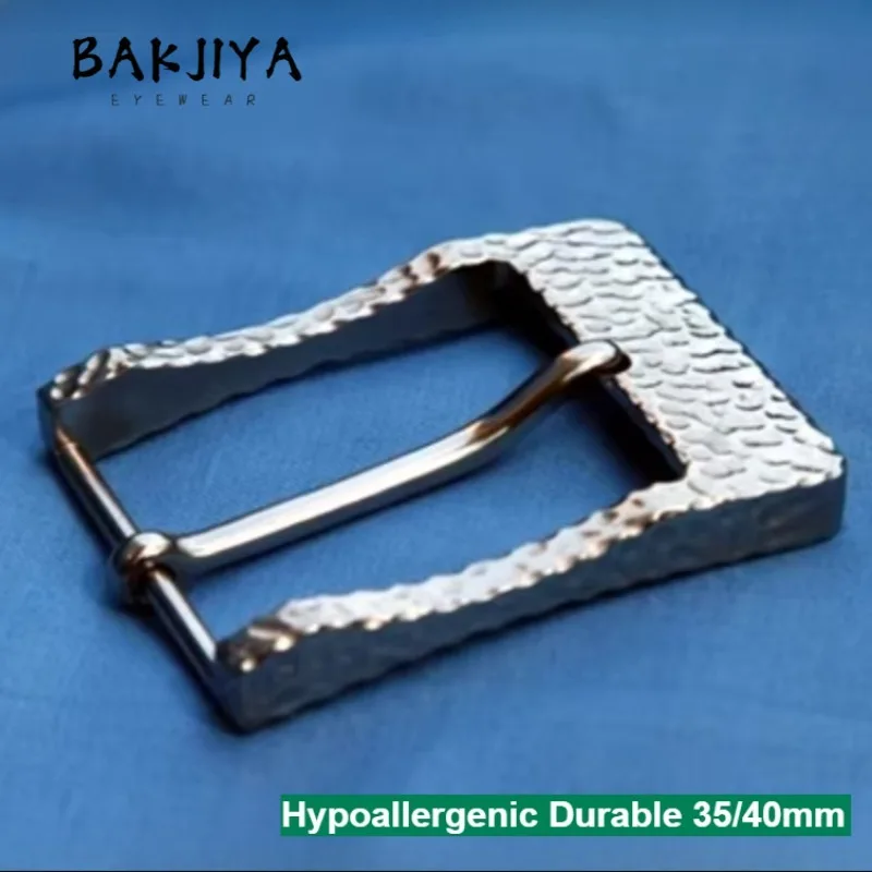 Handmade Pure Titanium Single Prong Pin Belt Buckle for Men 35mm/40mm Wide Anti Rust Lightweight Leather Waist Band Accessory