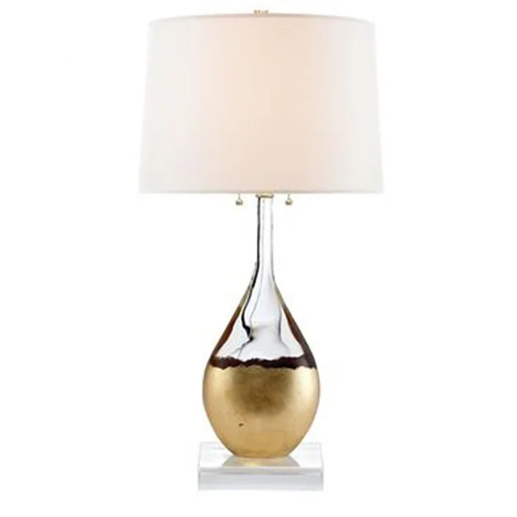 

Simple and creative transparent water drop light luxury glazed art desk lamp designer decorative model room bedroom bedside lamp