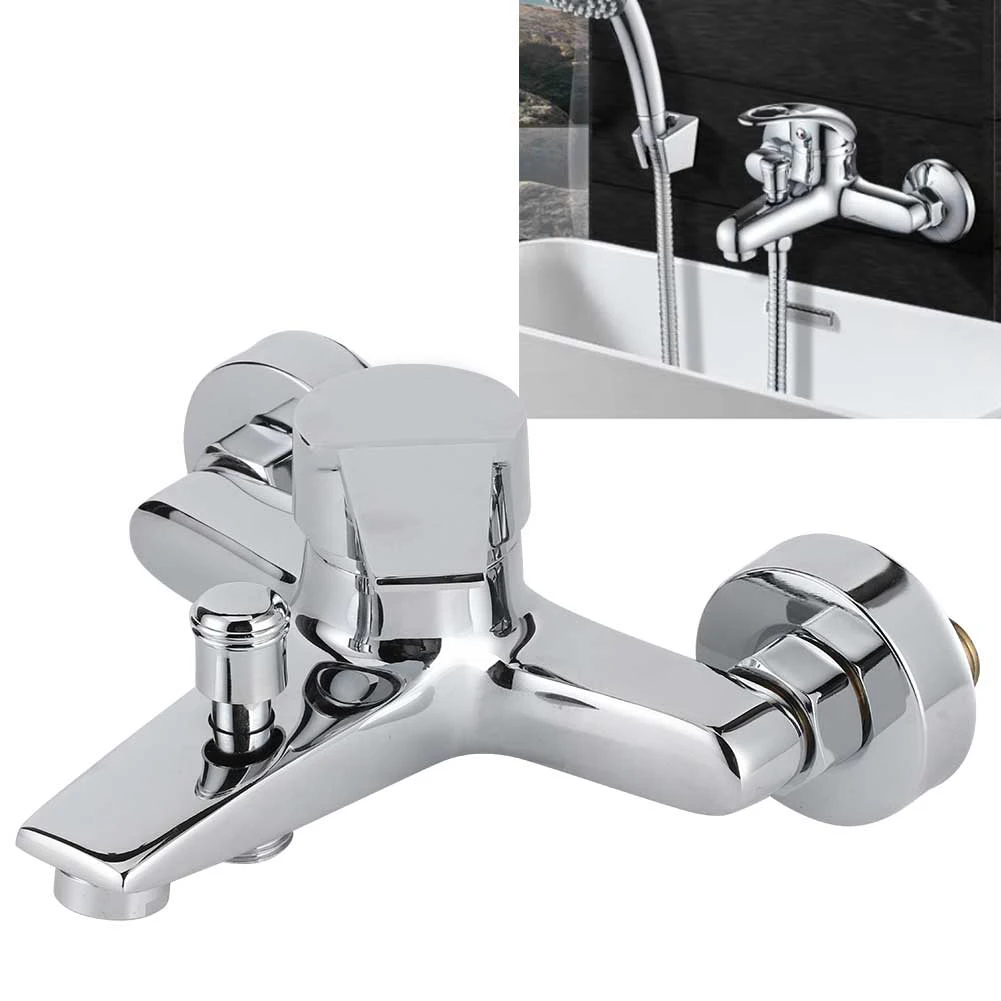 

Bathroom Bathtub Wall Mounted Triple Shower Faucet Copper Mixer Tap G1/2in Thread Household Accessories﻿