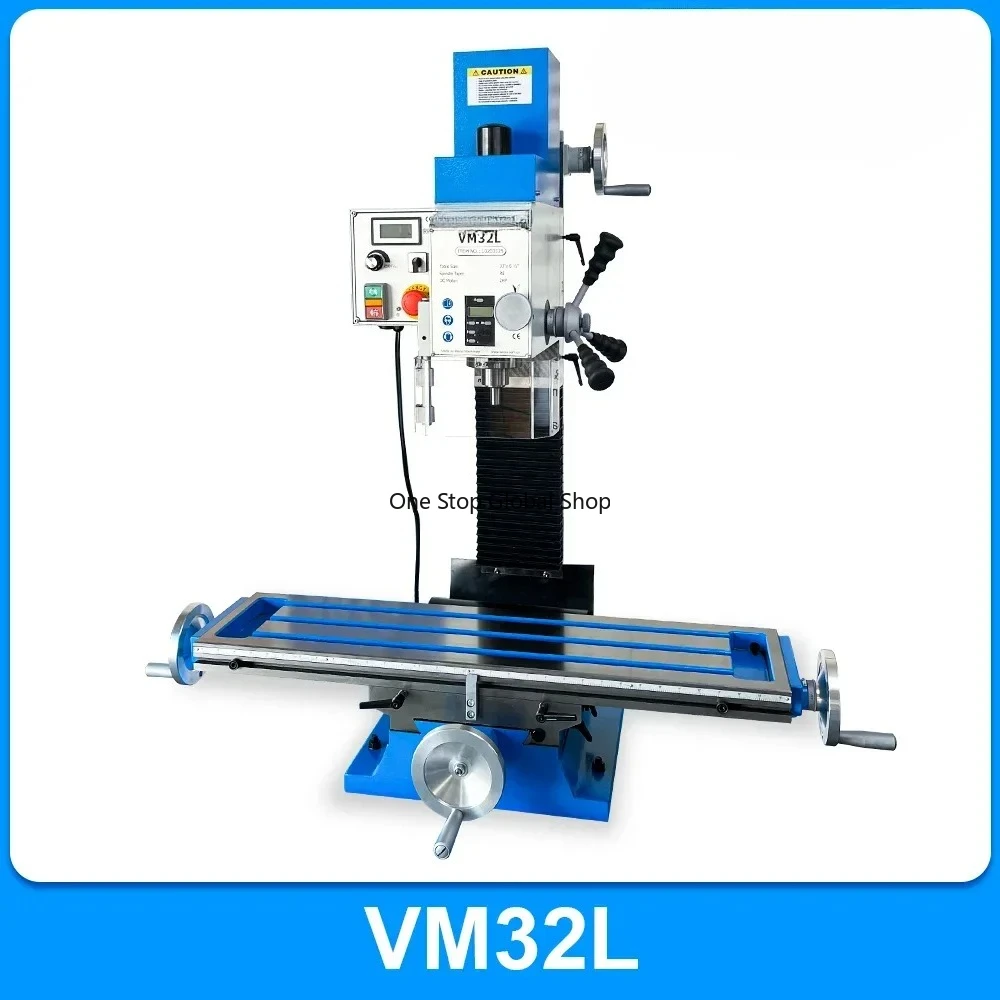 Fresadora VM32L, máquina de fresado y taladrado variable de 100-2250 rpm, 1500 W, sin escobillas, fresadora MT3 con fresa.