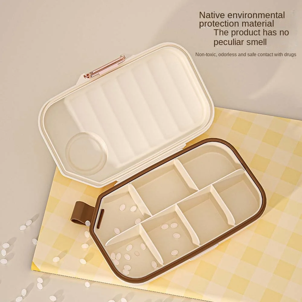 

Pill Cases Portable Travel Pill Organizer Airtight 7 Compartments Weekly Pill Box S/L Moisture-proof Pill Dispenser Vitamins