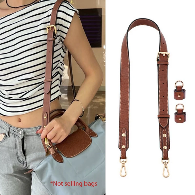 Cowhide Wide Bag Strap For Long Champ Small Short Handle Bag Modified Messenger Strap Canvas Strap Replacement Crossbody