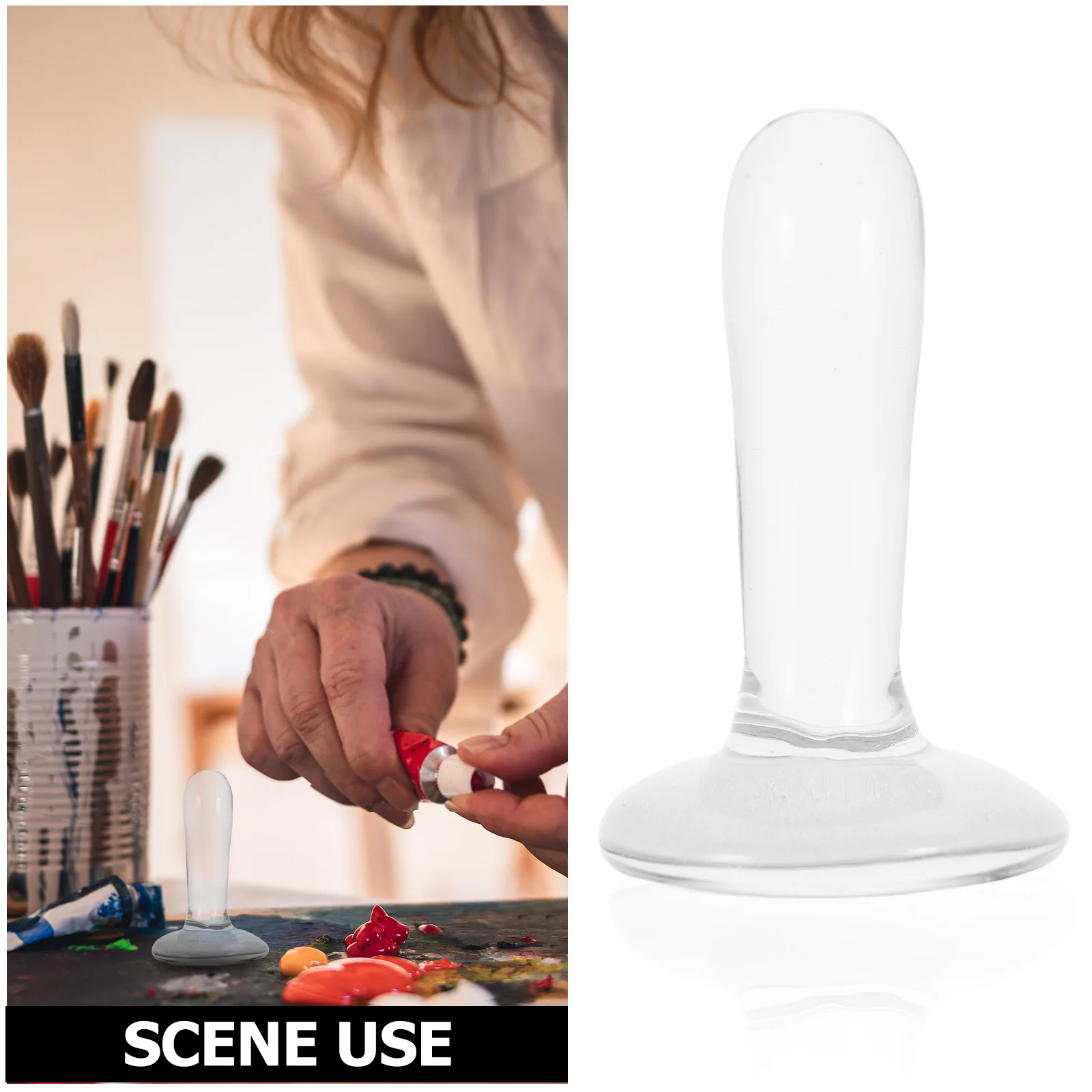 مدقة زجاجية لصنع الألوان المائية أداة رسم فنية رفيعة شفافة أصباغ طحن مولر ذات لمسة نهائية ناعمة للاستوديو #2