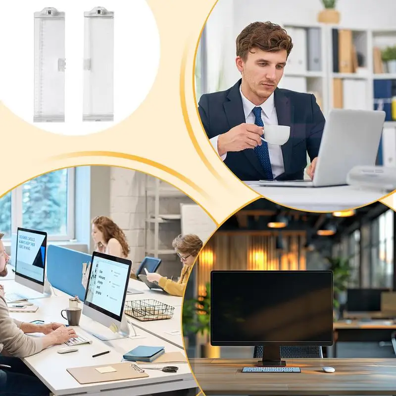 Computer Monitor Memo Board Computer Side Panel 2PCS Computer Side Panel Stable Transparent Computer Monitor Message Board With