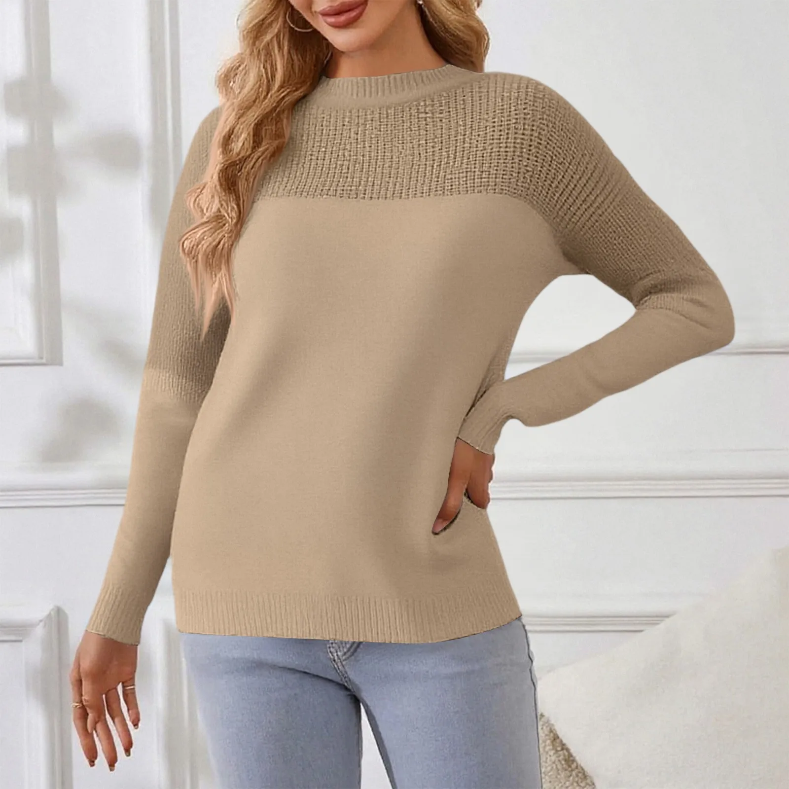 

Women'S Long Sleeve Winter Sweater Sweater Knitted Pullover Round Neck Sweater Pullover Knitted Sweater Ropa De Mujer New