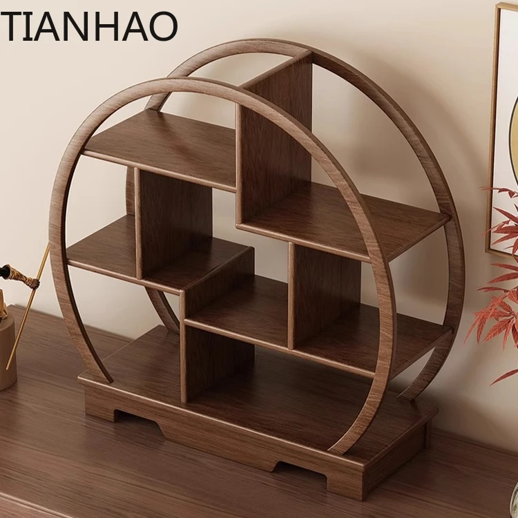 Figure display stand Solid wood desktop storage box Suitable for blind box POP MART storage rack Small countertop display rack