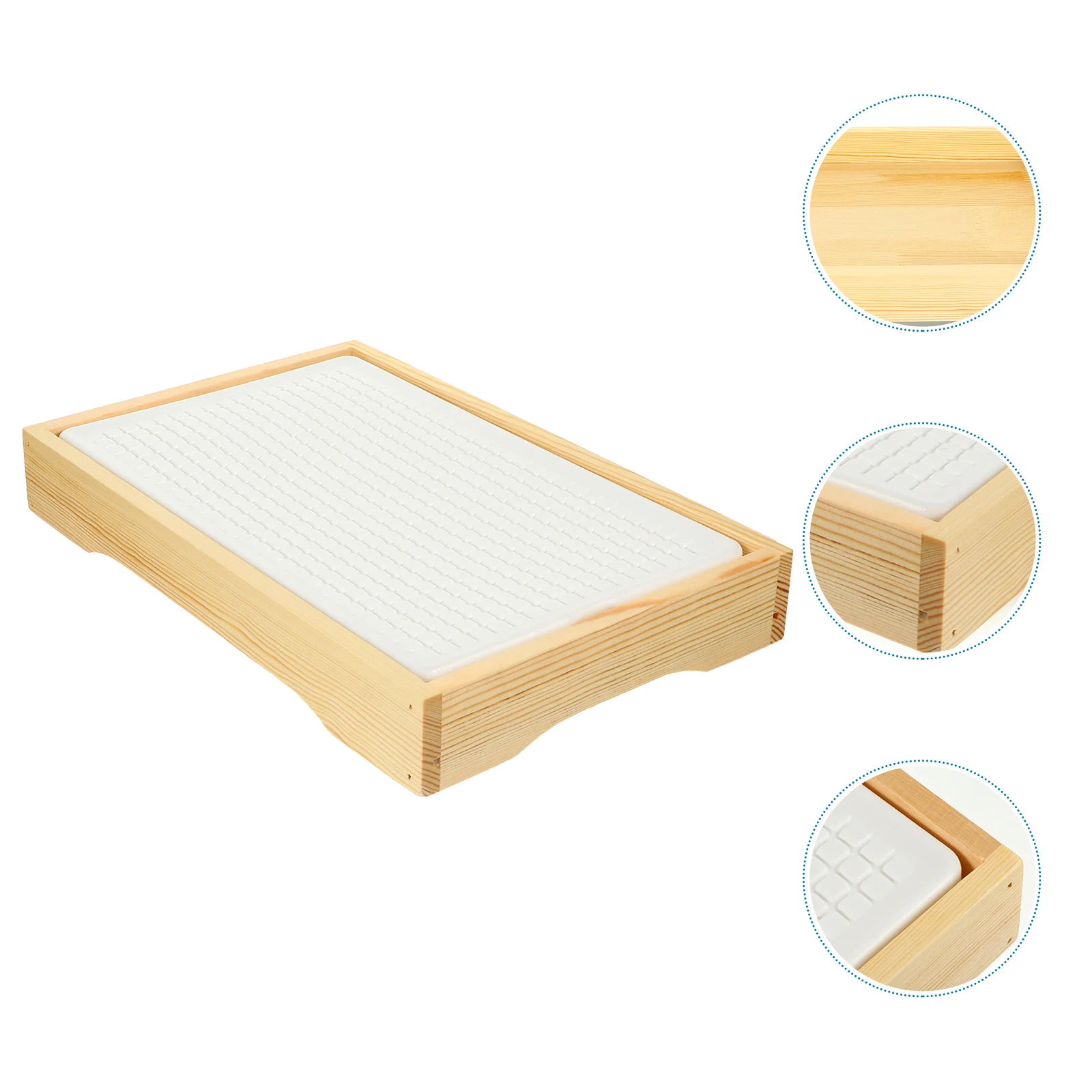 

1 Set Seafood Dish Cold Insulation Food Tray Durable Plastic Bamboo Design Ideal For Sushi Lovers And Housewarming Gifts