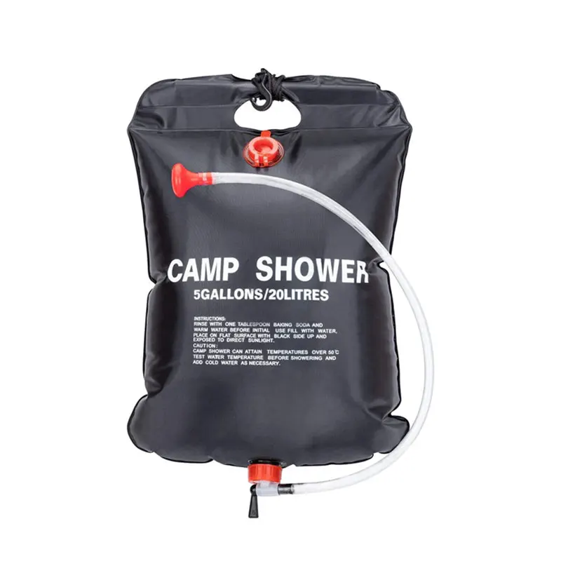 Bouteille d'eau pliante à chauffage solaire, bouteille d'eau de camping, douche, sac à eau en poudre, fournitures de camping, E27, 20L