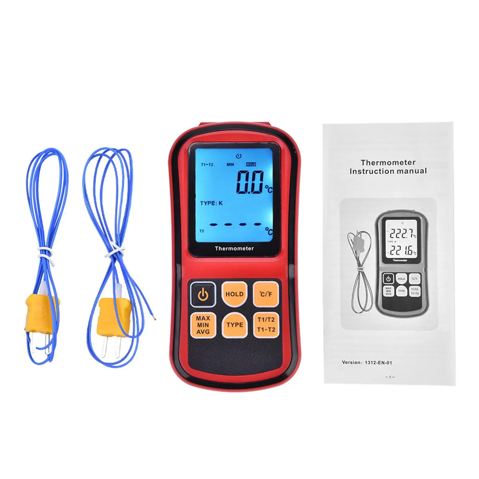

Dual Channel Digital Thermometer LCD Display Liquid Solid Temperature Meter for Accurate Measurement