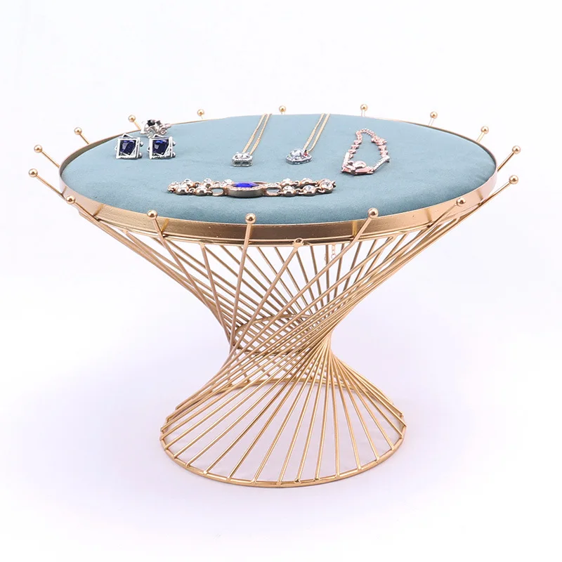 

Green Round Drum Tray Basket Store Jewelry Display Storage Display Props Jewelry Display Shelf Desktop Storage Shelf