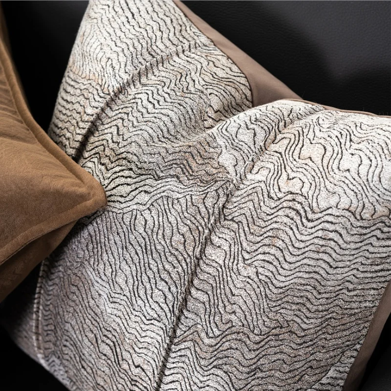 Retro Wave Pillows Brown Terracotta Color Cushion Case Abstract Geometric Decorative Pillow Cover For Sofa Chair Home Decoration