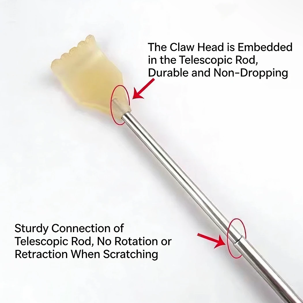 4-Section Retractable Back Scratcher Stainless Steel Portable Itch Scratcher Tool for Home Daily Use
