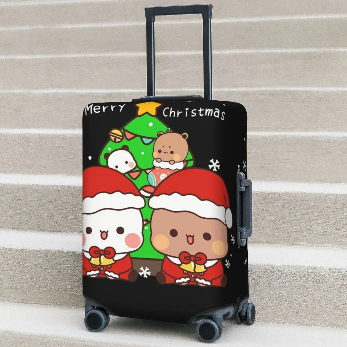 

Чехол для чемодана Bubu And Dudu с изображением Деда Мороза и елки, защитный чехол для путешествий, практичные аксессуары для багажа на праздники