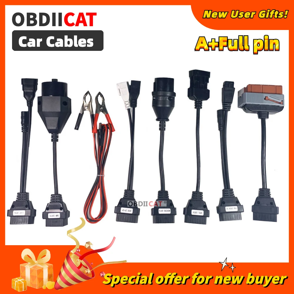 

A+++ Quality OBD2 Converter Car Cable Full Set 8 PCS Car Cable /Truck Cable Set For TCS PRO Diagnostic MVD/Multidiag