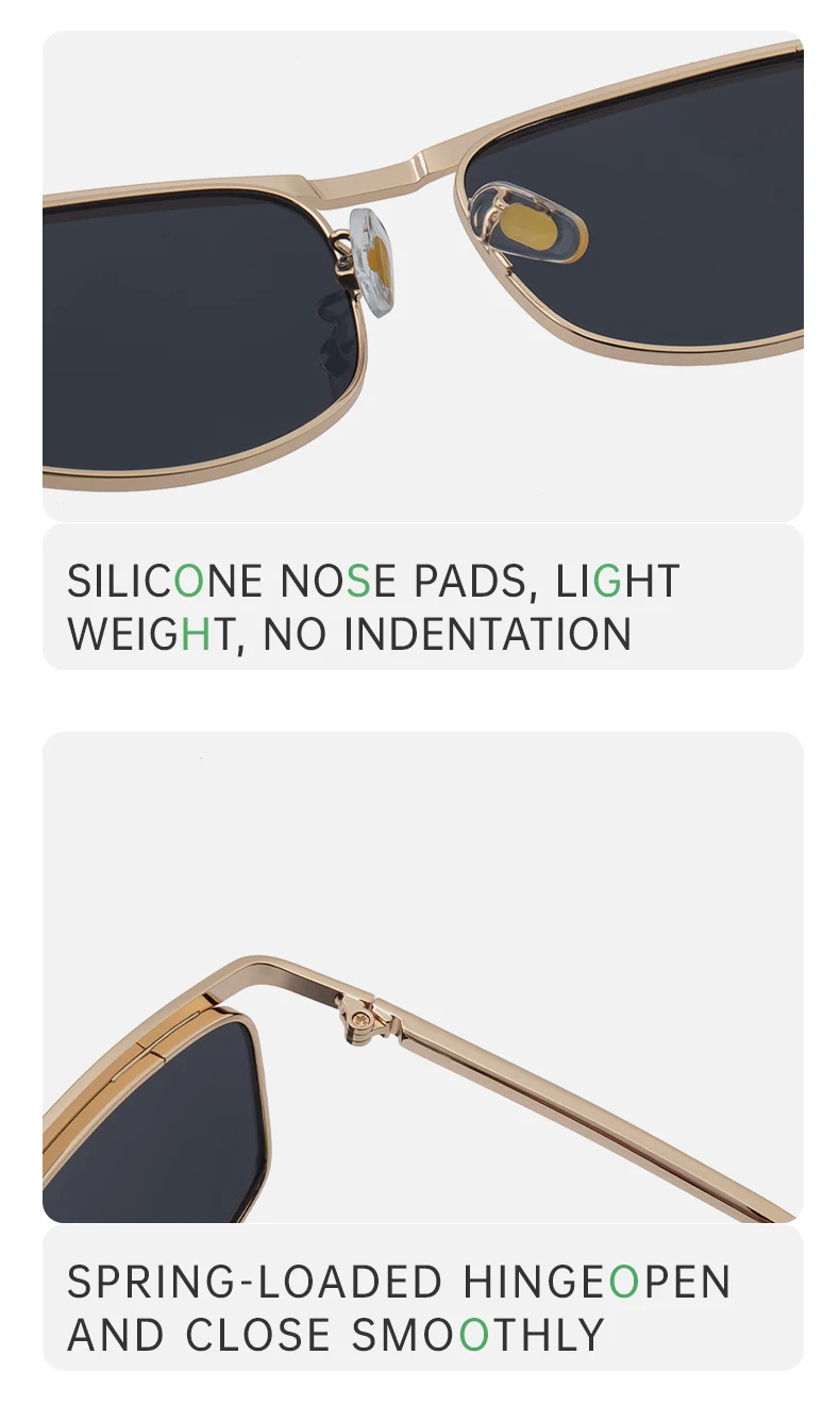 Übergroße rechteckige Punk-Sonnenbrille für Herren 2026 Luxusmarke Vintage Metallrahmen Sonnenbrille für Männer Outdoor UV400 Schutzbrille – Detail 10