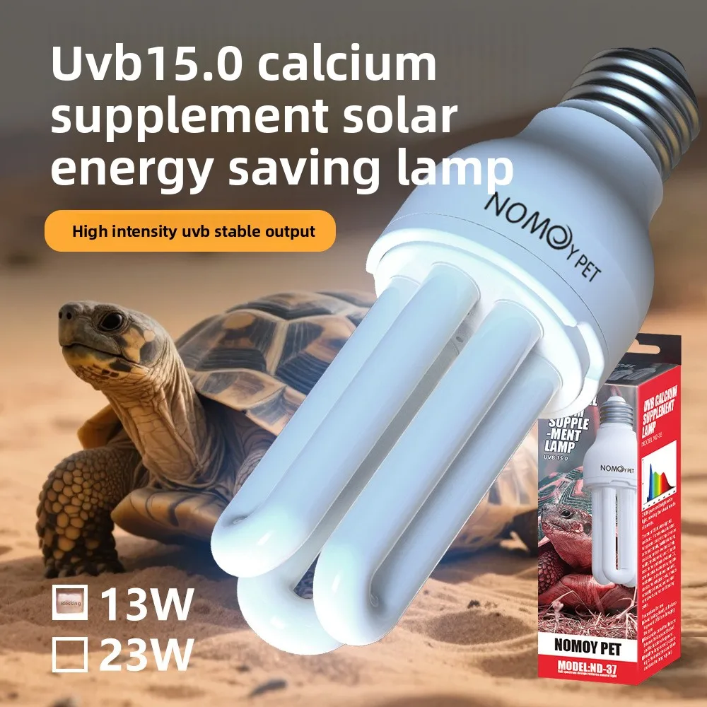 

NOMOY Высокопроизводительная лампа UVB 15.0 | Для рептилий в пустыне: бородатый дракон и черепаха | Компактный U-образный светильник полного спектра для грения
