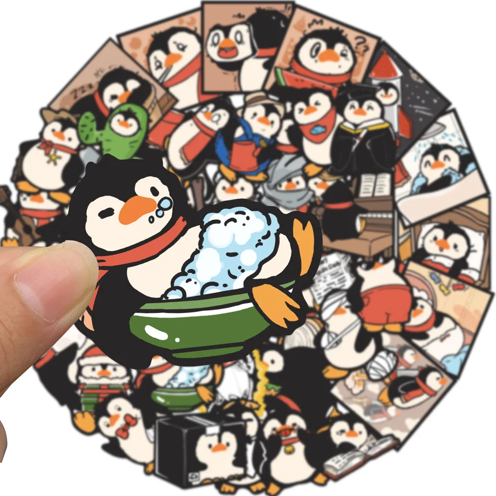 10/30/50PCS Cartoon Penguin Graffiti Stickers Animal DIY Phone Case Decorative Luggage Skateboard Guitar Cup WaterproofWholesale