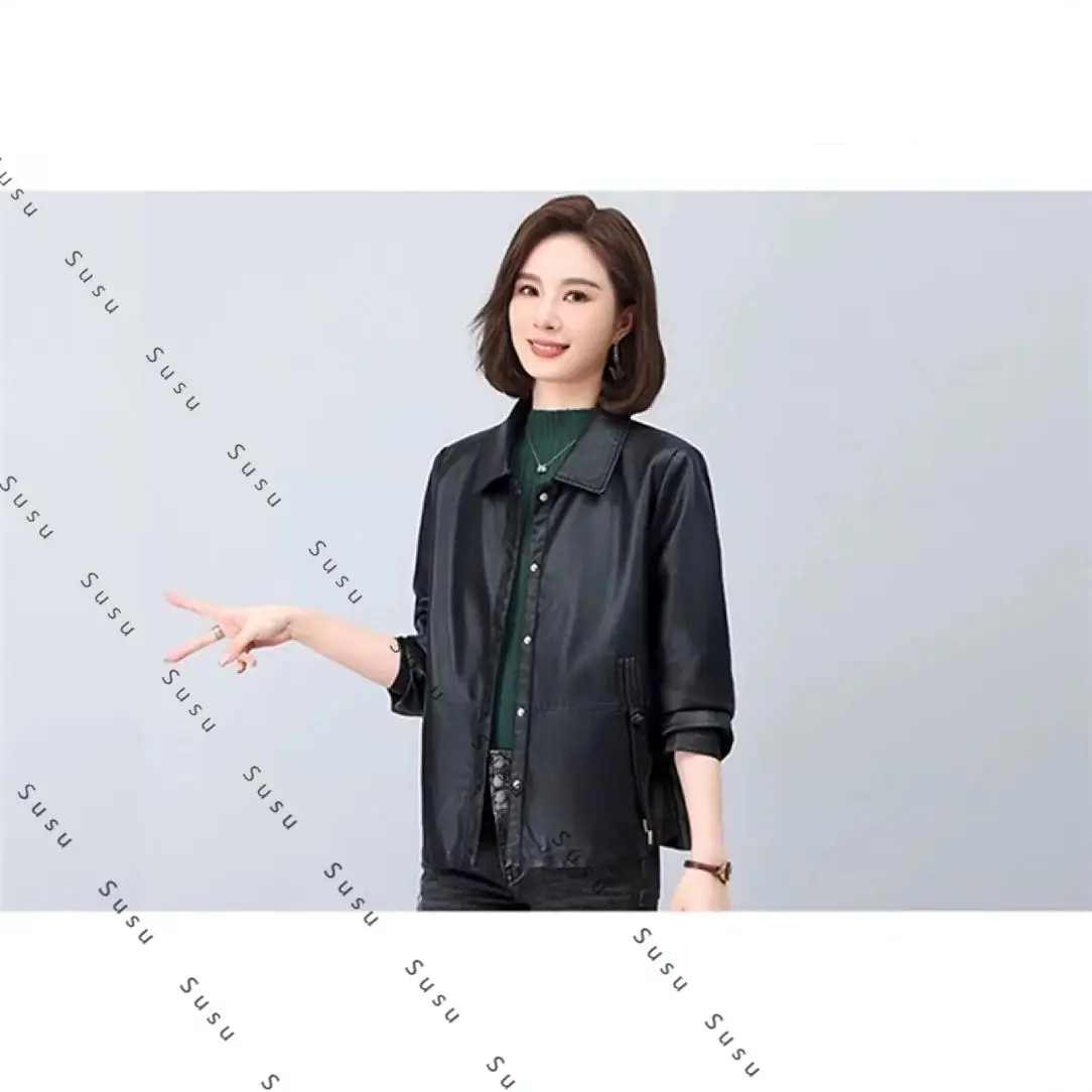 

2025 new network low-cost new Chinese leather jacket women's jacket pan-mouth decorative jacket elegant style