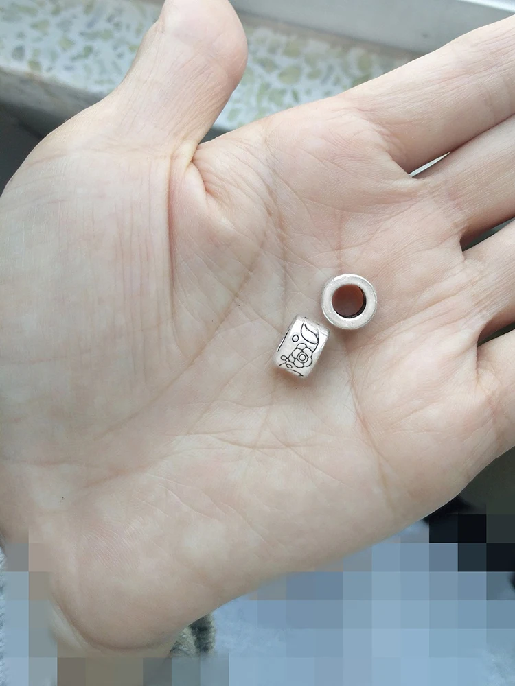 30 قطعة الخرز للحرف اليدوية الشريحة أساور يدوية فاصل معدني منحوتة زهرة 5 مللي متر ثقب الفضة مطلي خلق مستلزمات صناعة المجوهرات