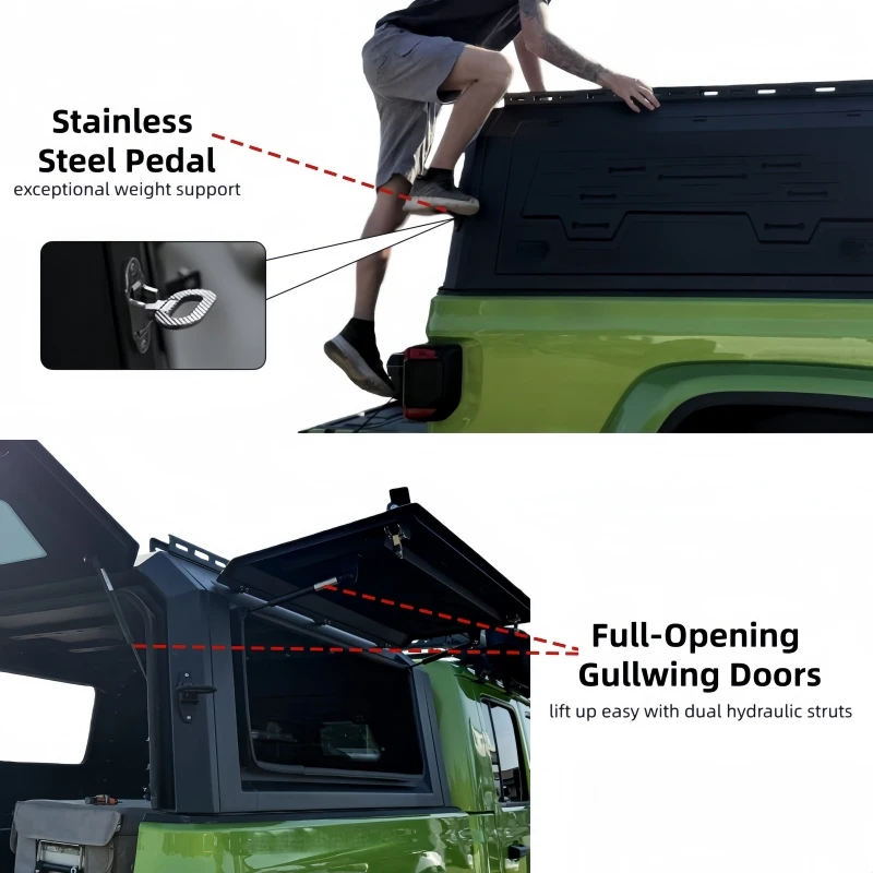 For 2025 2026 Chevrolet Silverado EV Ute Tray Bed Cap Chevy Pickup Camper Truck Topper Steel&Aluminum Hardtop Canopy view 5