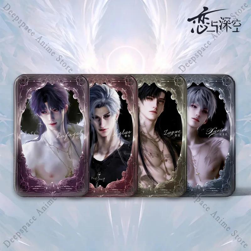 2025 Love and Deepspace Sylus Rafayel Zayne Xavier Cosplay Anime 4*7CM Rectangle Badge Emblem Feather Brooch Backpack Decoration