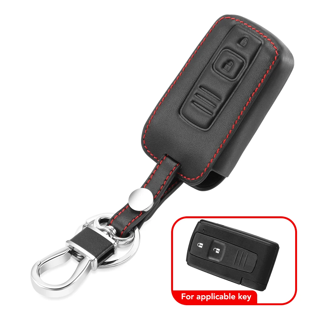 Leather Car Key Fob Cover Case Shell Set for TOYOTA Corolla Verso 2004 2006 2007 Prius Gen 20 2005 2008 Remote Key Accessories