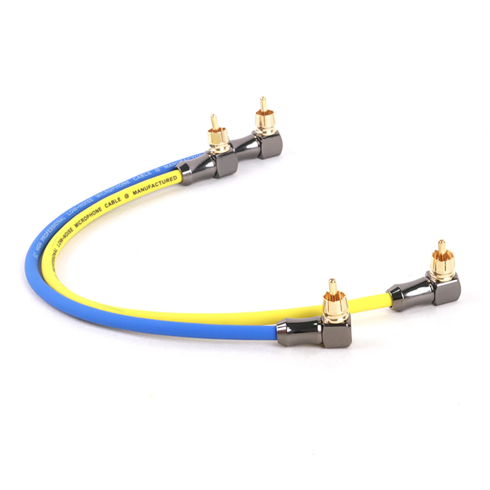 Paar Rca Audio Kabel Haakse 2 Rca Tot 90 Graden 2 Rca Kleuren Kabels 4n Ofc Mannelijk Naar Mannelijk Voor Versterker Dac Tv Car Audio