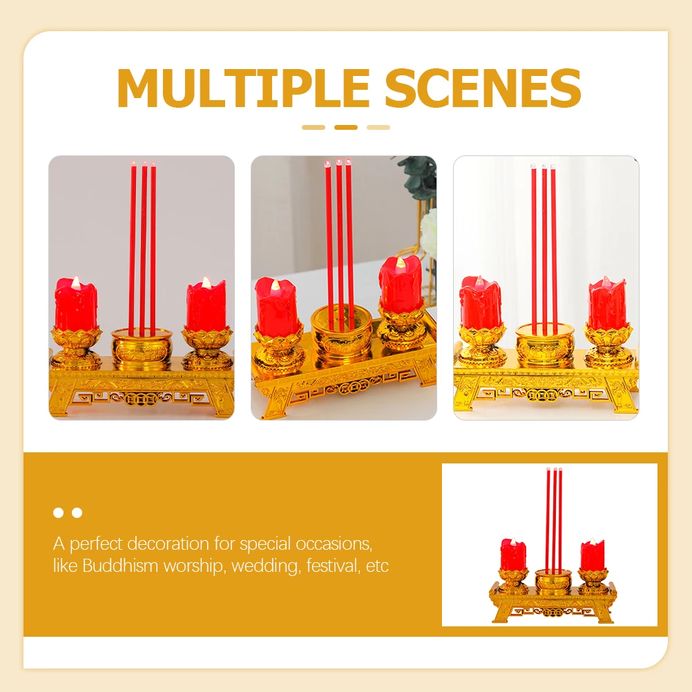 1pcs Worship Lamp Electric Fake Ancient Chinese Style Light Ornament For Meditation Tea Light Lantern Led