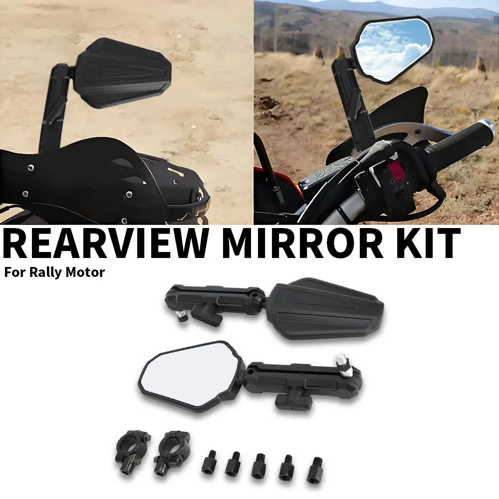 Motorcycle Rear View Mirrors 8MM 10MM Adjustable Universal For KLR650 DR650 XR650L Tenere 700 V-storm ADV Dirt Bike Dual Sport