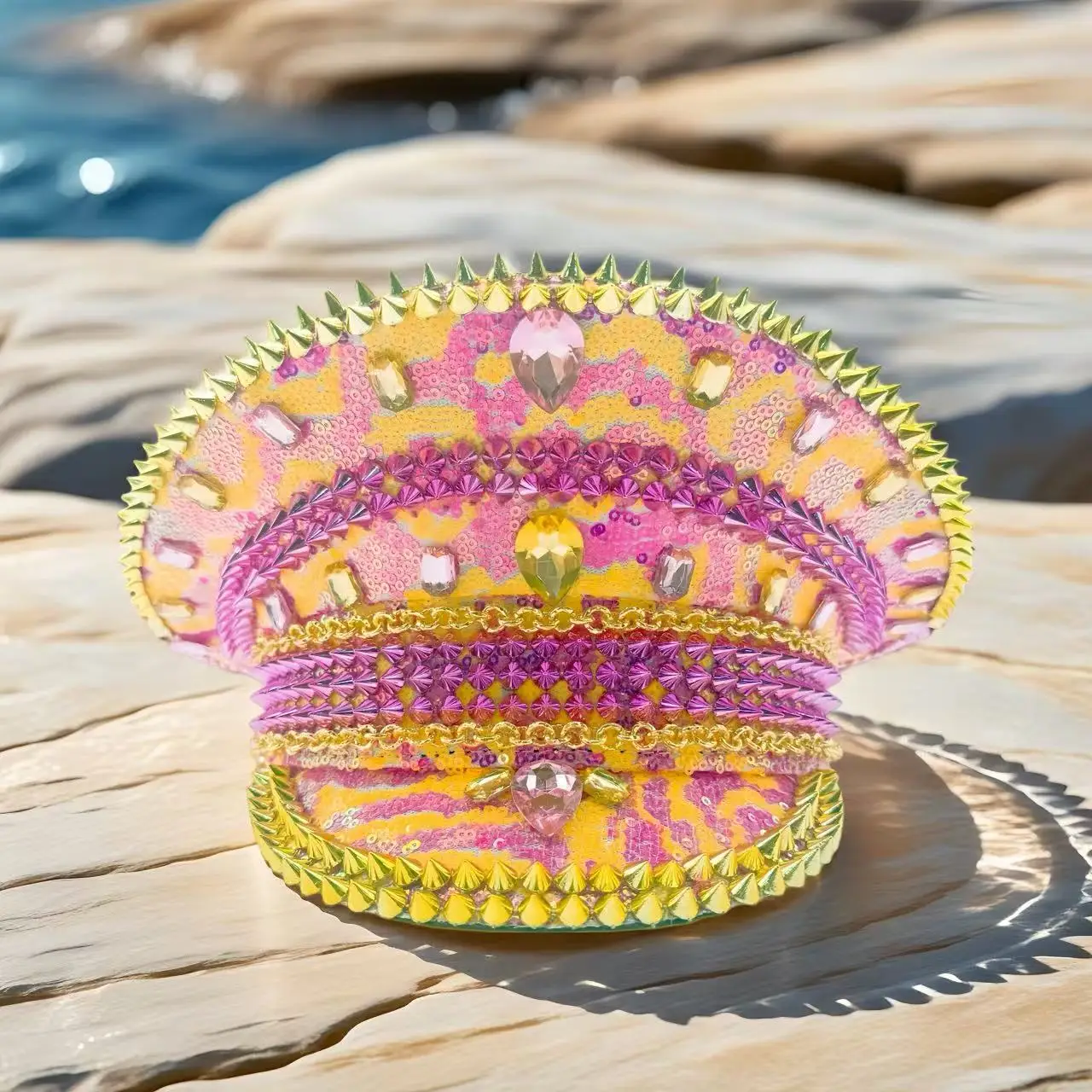 

Шляпа капитана в стиле стимпанк со стразами для карнавала, Марди Гра, винтажные военные аксессуары и головные уборы для мужчин и женщин