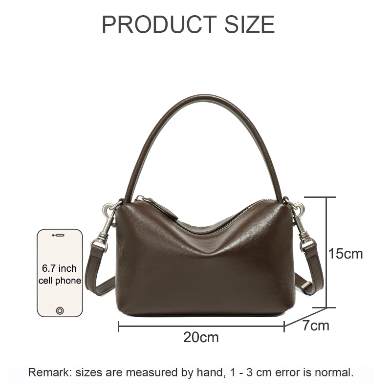 2026 New Retro Women\'s Genuine Leather Crossbody Handbag  Female Pillow Bags Single Shoulder Messenger Bag for Ladies Commuting