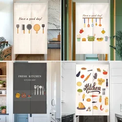 Kitchenware Pattern Door Curtain Cafe Restaurant Noren Hanging Curtains Kitchen Bedroom Doorway Entrance Decor Screen Curtain