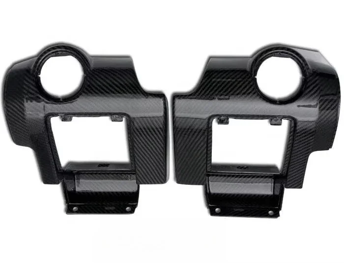 Trade Assurance Dry Carbon Trim Fit for 08-11Exige Elise S2 VVTi Engine LHD RHD a Post LHS & RHS Air Con Vents Surround Panel